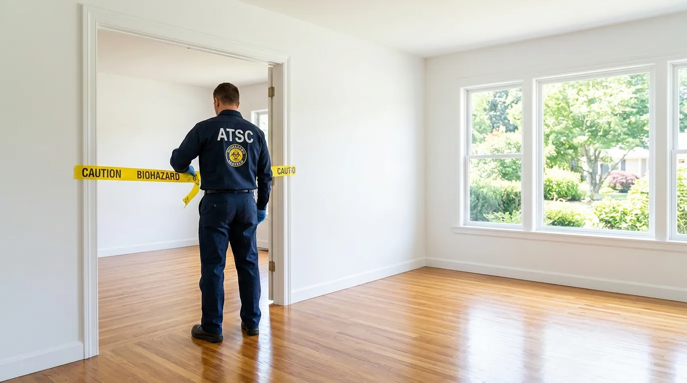 Certified biohazard cleanup crew performing Trauma Scene Cleanup in Rutherford